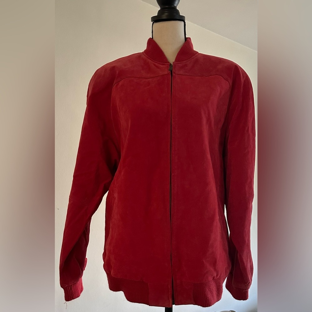 Vintage Luis Alvear Red suede leather bomber jacket 1970/80’s